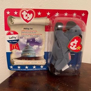Ty Beanie Baby Lefty the Donkey McDonalds 1996 New in box